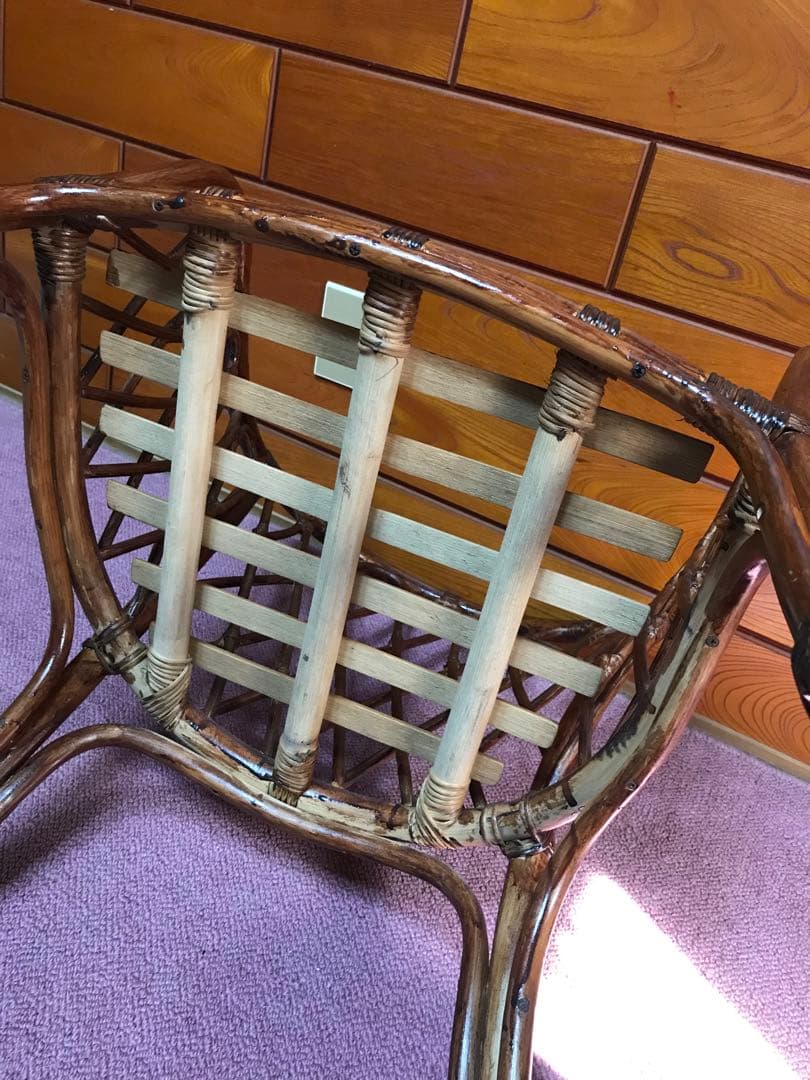 ヴィンテージ ラタン 籐家具 チェア 1脚 古家具 古家具 古民家 クッション