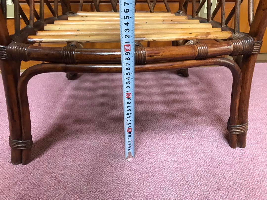 ヴィンテージ ラタン 籐家具 チェア 1脚 古家具 古家具 古民家 クッション