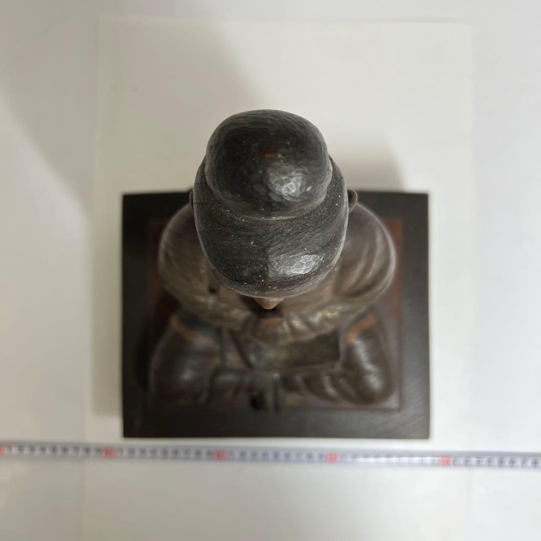 内藤伸作 木彫聖徳太子 彩色「精進」 共箱 東キ8-0315☆2F チヒオト