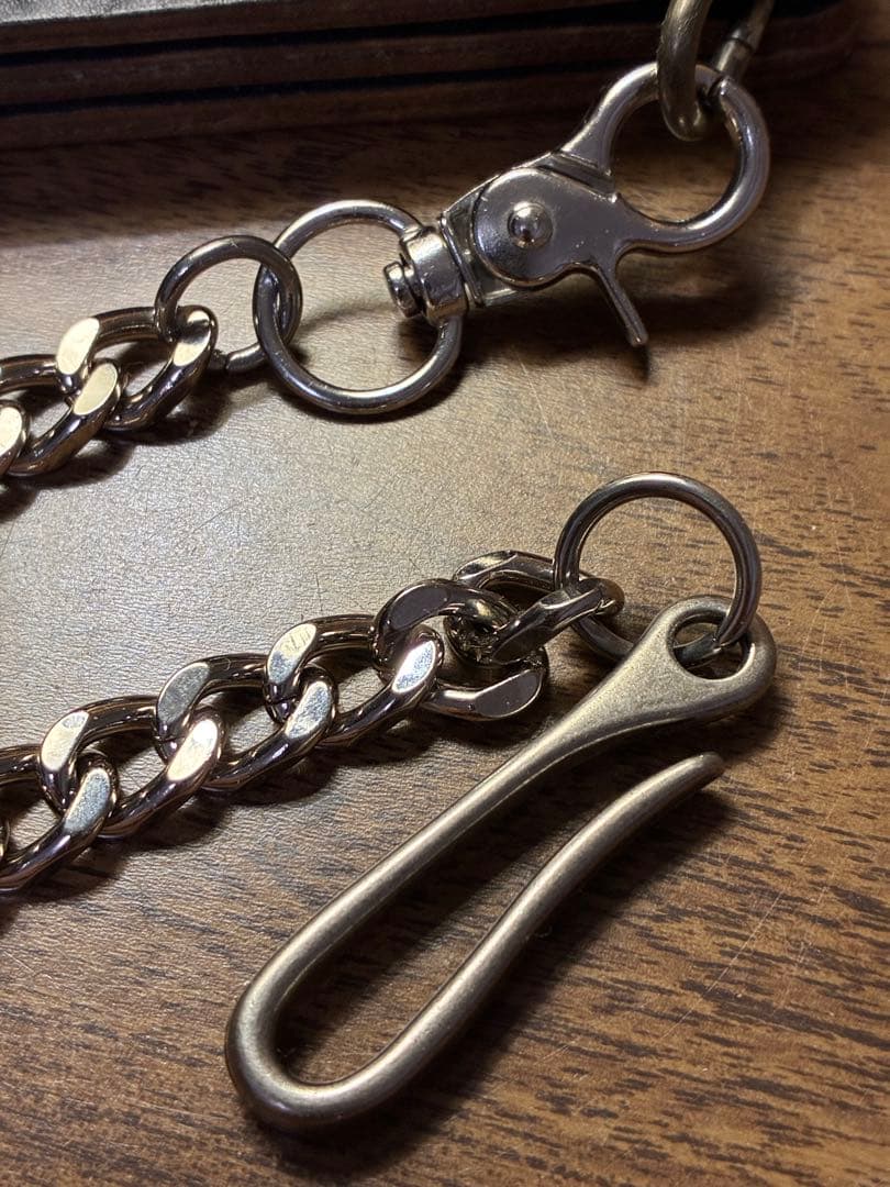 ロングトラッカーウォレット　三層　茶芯　レザークラフト　ハンドメイド