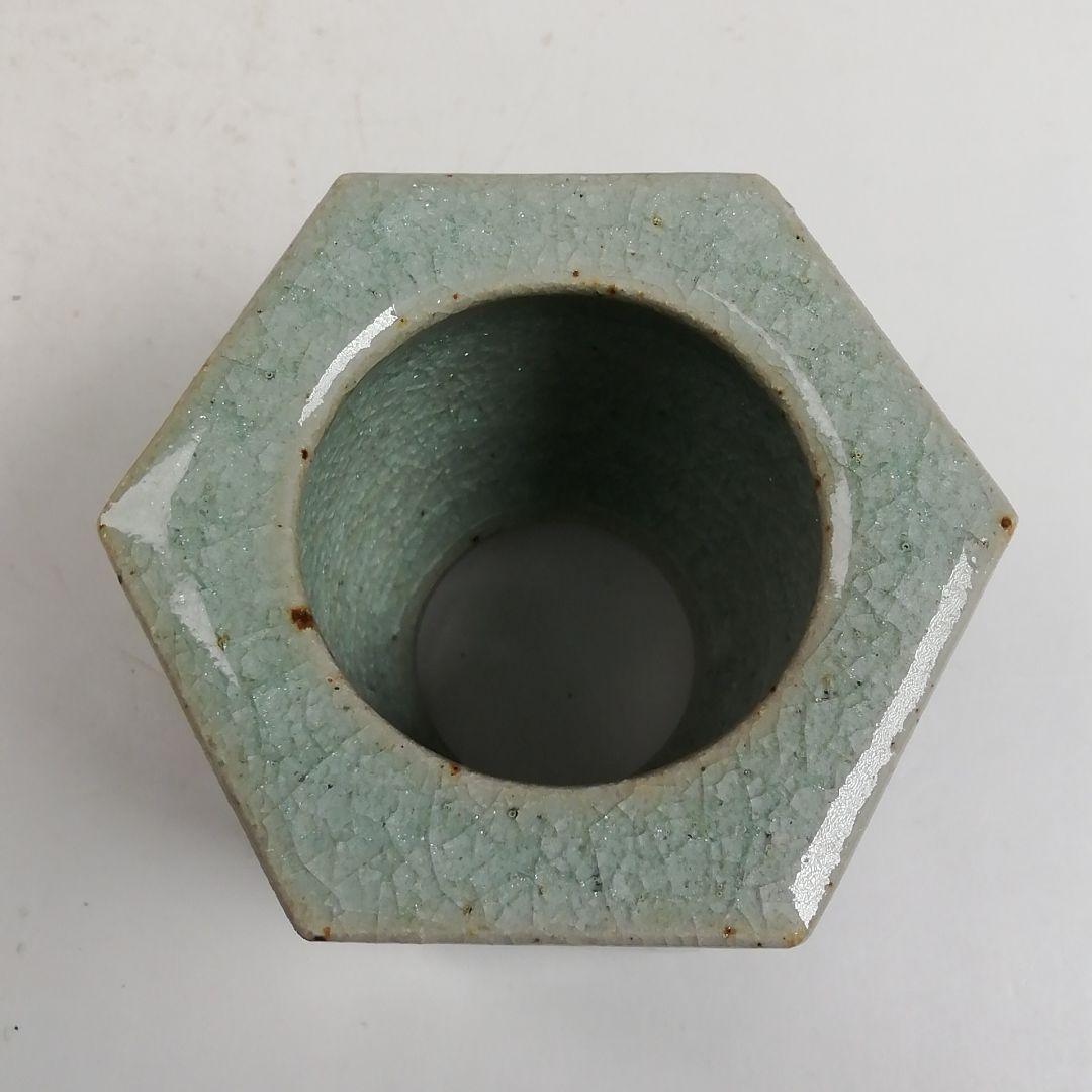 Ｗ４２３　蓋置　『渋草焼』『唐子紋』『渋草柳造』　共箱　茶道具