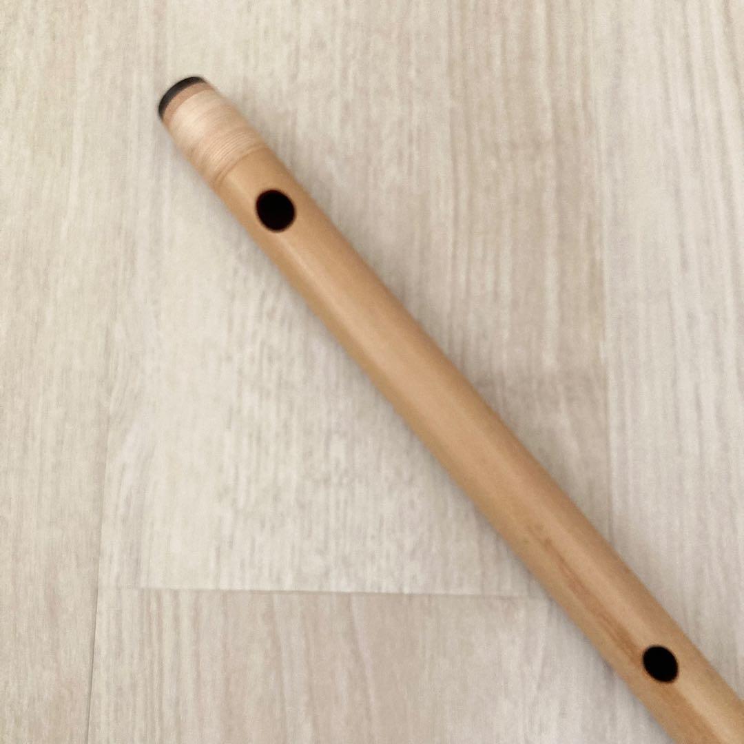 【未使用】高級篠笛 古典調 四本調子 獅子田 竹峰 七つ穴 ＊天然竹由来のすじ有