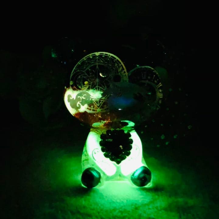 オルゴナイト くま ドラゴンと魔法陣