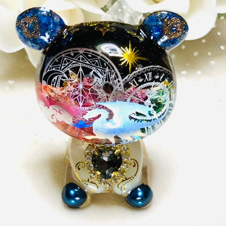 オルゴナイト くま ドラゴンと魔法陣