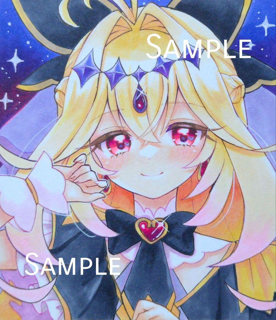 神*代様 手描きイラスト　キュアアルカナ・シャドウ　 ファンアート 小色紙