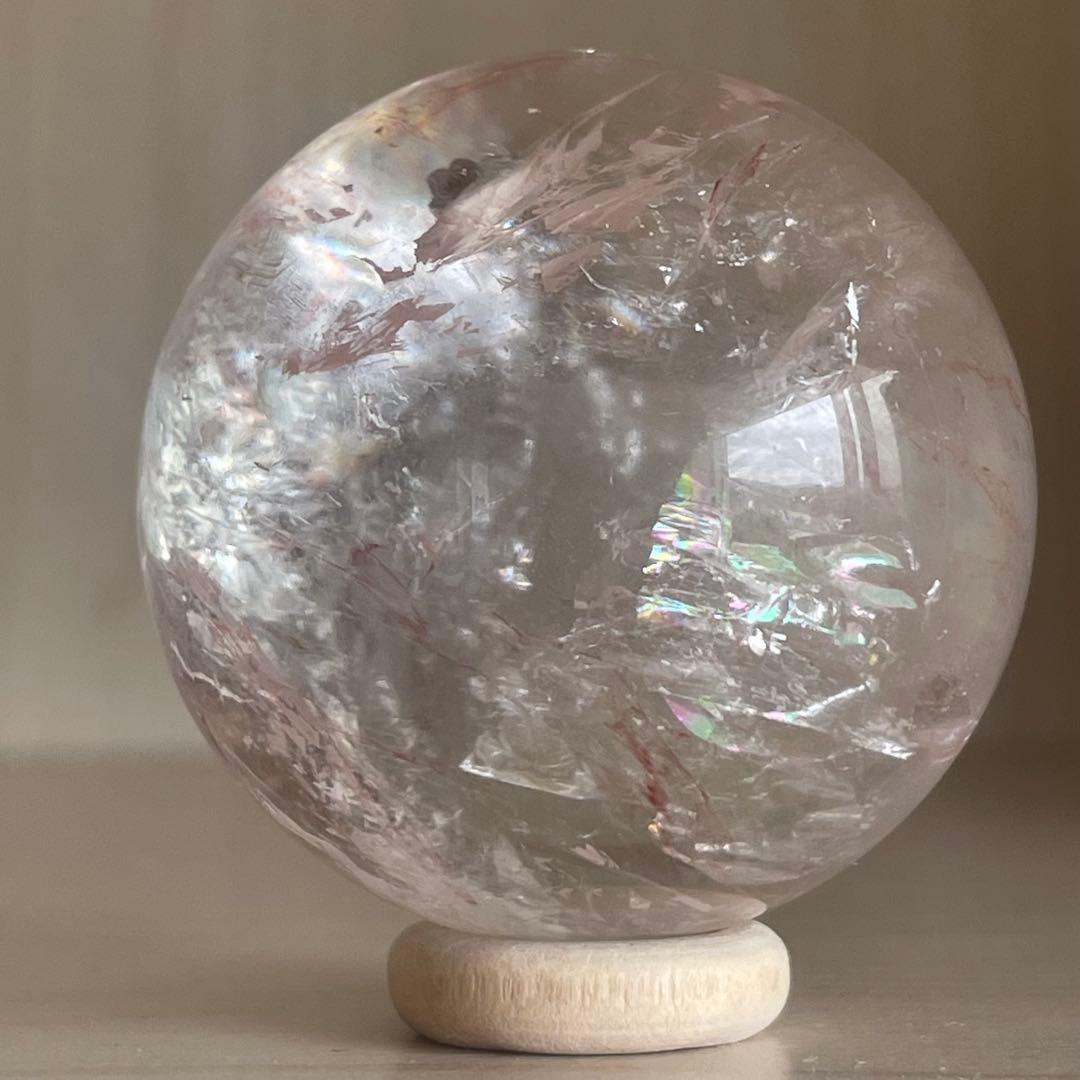 ピンククォーツ ピンクアゼツライト スフィア 天然石 置物