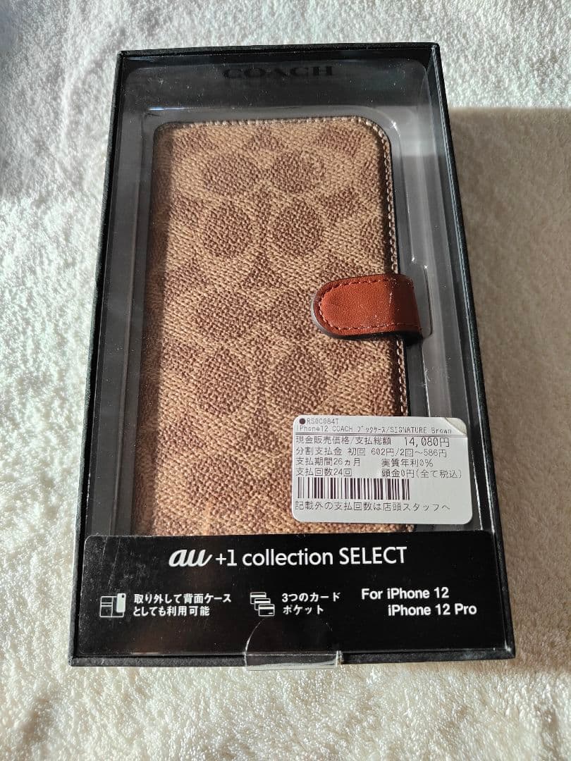 COACH iPhone 12/12 Pro 手帳型ケース ブラウン