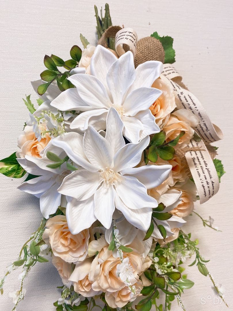 ✳︎春のフラワースワッグ✳︎フラワーリース 玄関リース アーティフィシャルフラワー