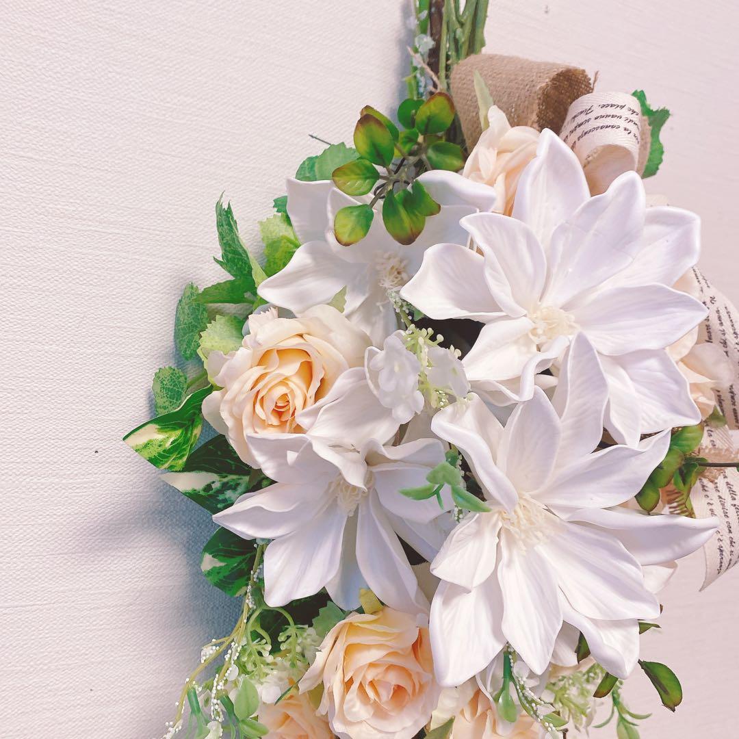 ✳︎春のフラワースワッグ✳︎フラワーリース 玄関リース アーティフィシャルフラワー