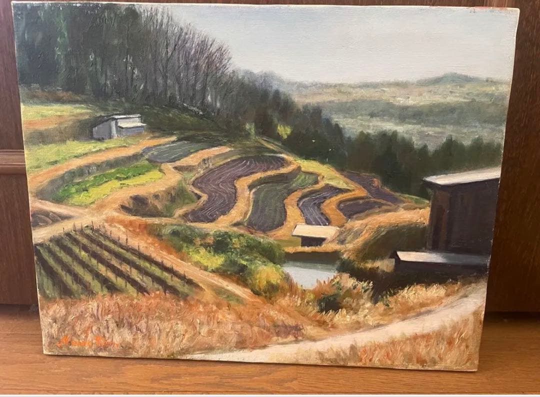 田園風景 油彩画 2枚