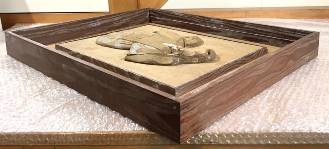 『翁』 平田雅哉刀 木彫 55cm 彫刻 縁起物 共箱 付き 骨董