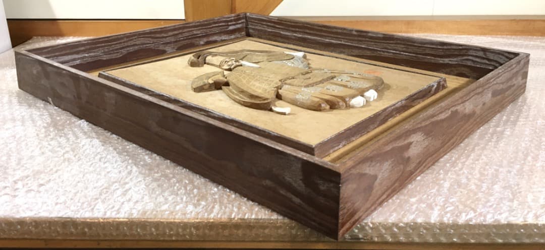 『翁』 平田雅哉刀 木彫 55cm 彫刻 縁起物 共箱 付き 骨董