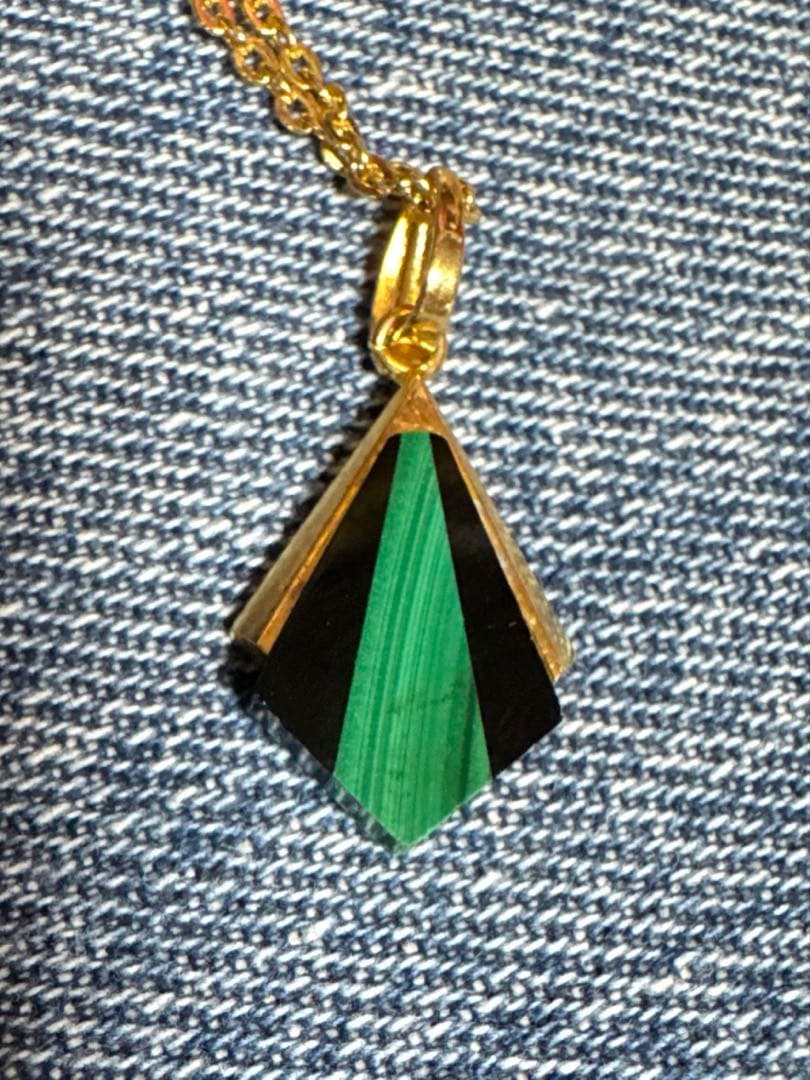 Vintage k18g ゴールド　グリーン　ネックレス