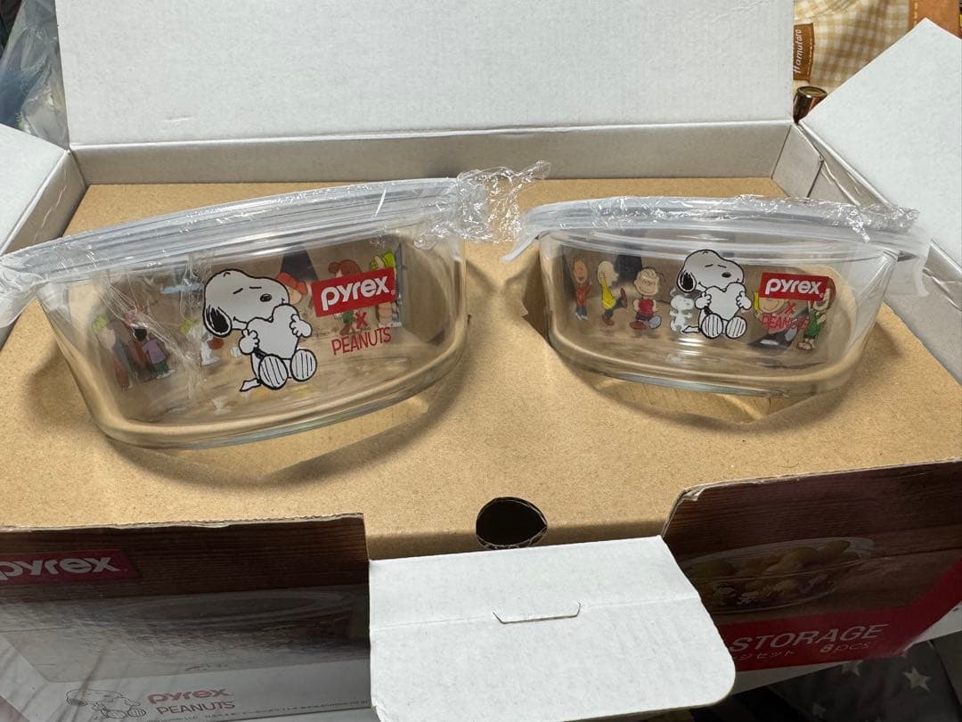 Pyrex Snoopy Glass Storage 8個セット