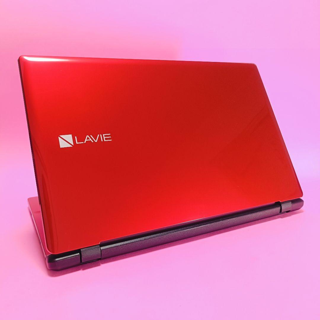 超大容量1TB！オフィス✨カメラ付赤ノートパソコン✨オシャレ✨人気✨薄型✨初心者