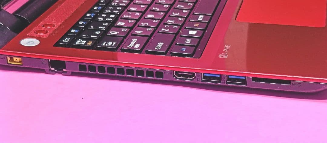 超大容量1TB！オフィス✨カメラ付赤ノートパソコン✨オシャレ✨人気✨薄型✨初心者