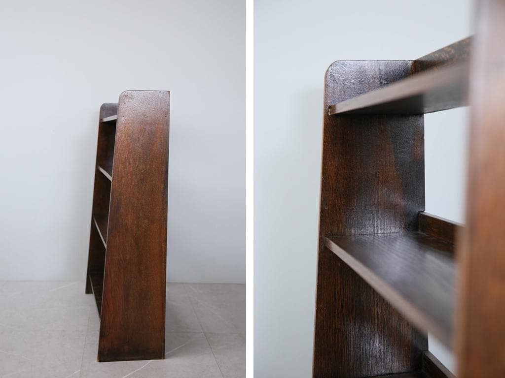 英国アンティーク木製ブックシェルフ/本棚/食器棚/飾り棚/収納ラック92-180