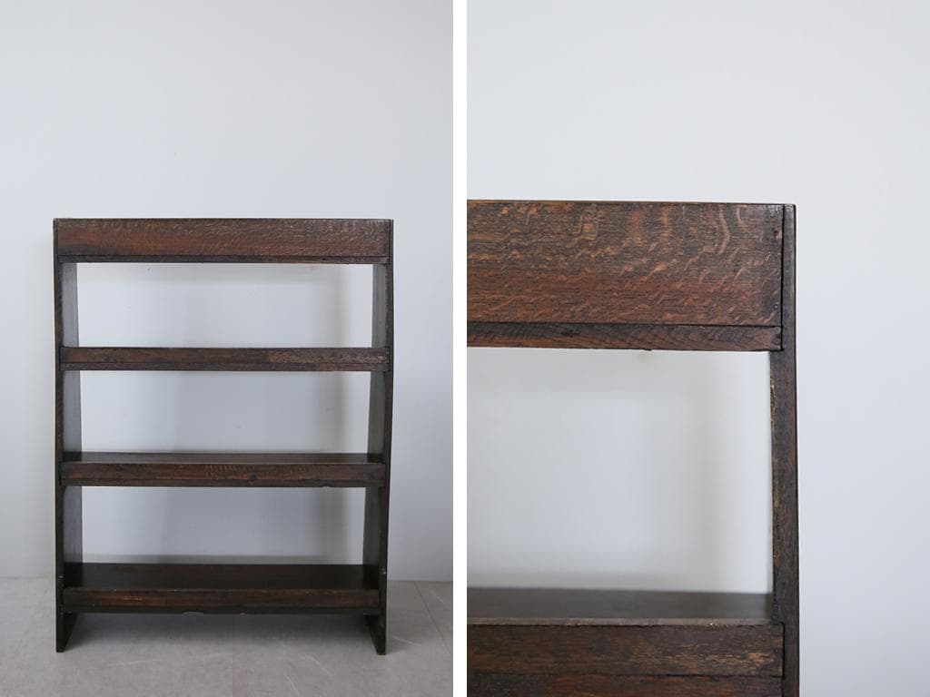 英国アンティーク木製ブックシェルフ/本棚/食器棚/飾り棚/収納ラック92-180