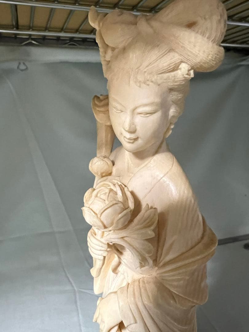 古美術 中国美術 美人像 仕女像 牙彫風 彫刻 置物