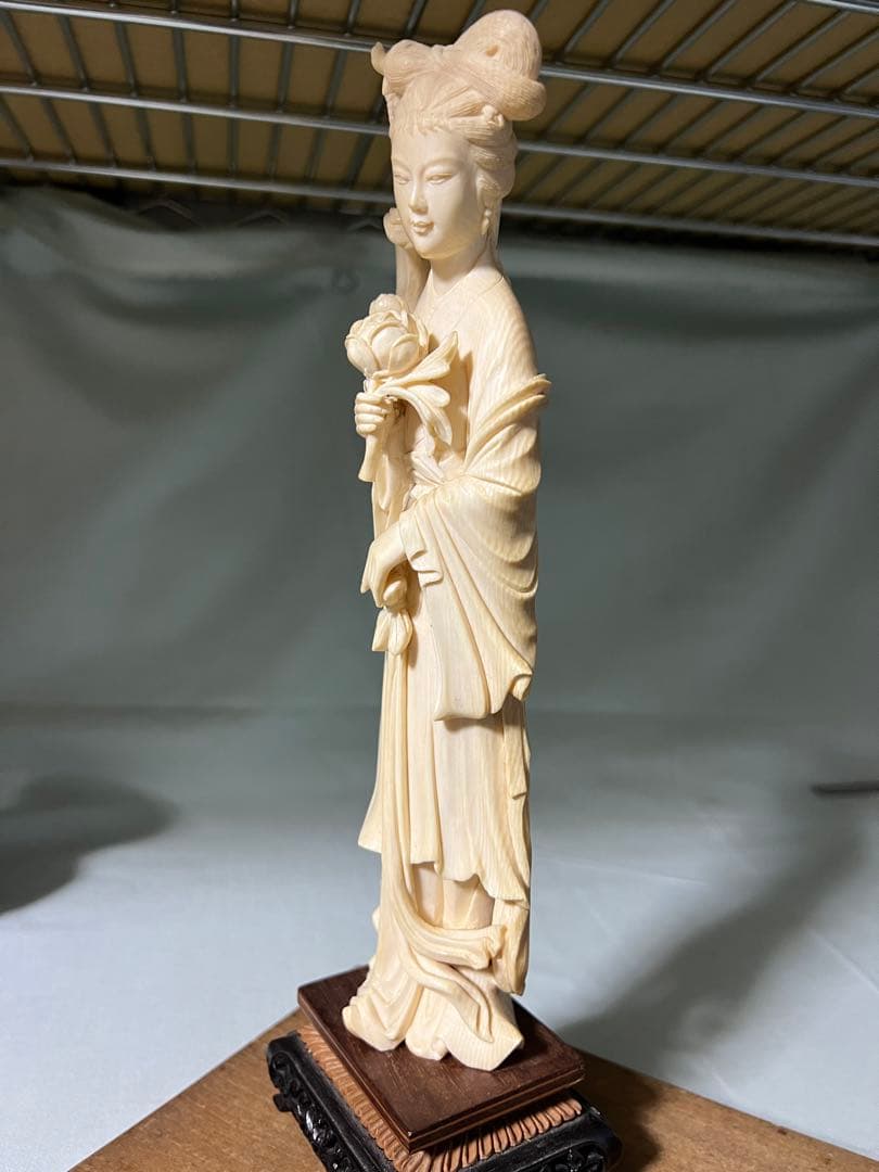 古美術 中国美術 美人像 仕女像 牙彫風 彫刻 置物
