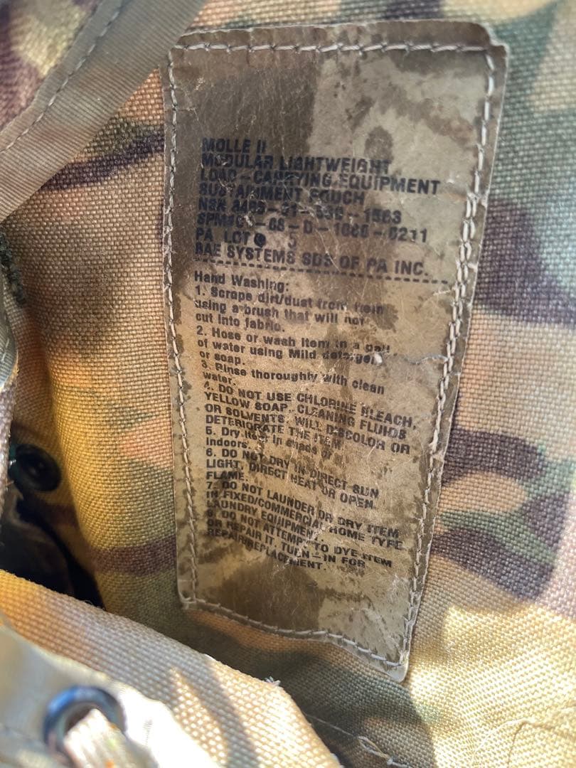 米軍放出品 ラージ リュックサック マルチカム MOLLE II フルセット
