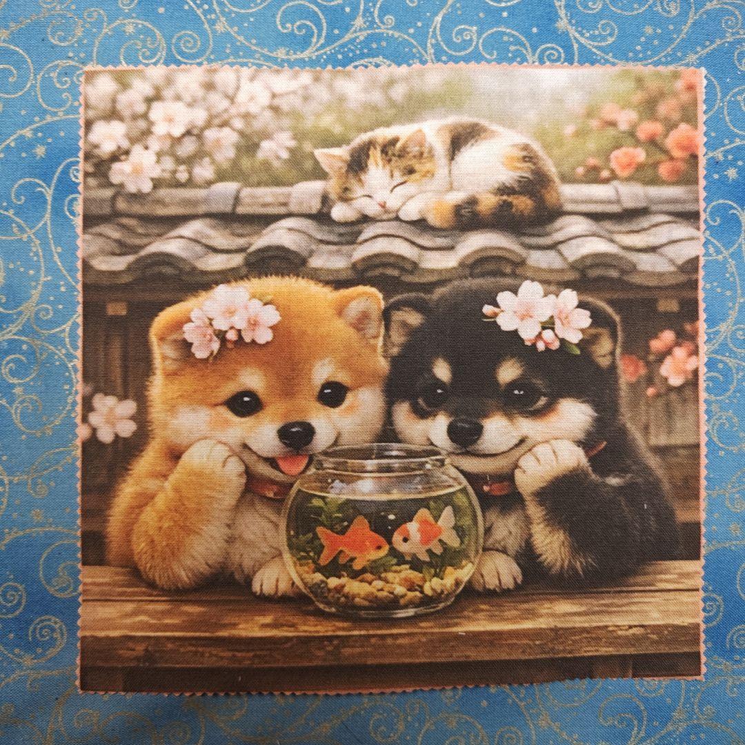ご確認用　モグモグ様　ハンカチ　柴犬さん柄　ハンドメイド12/13