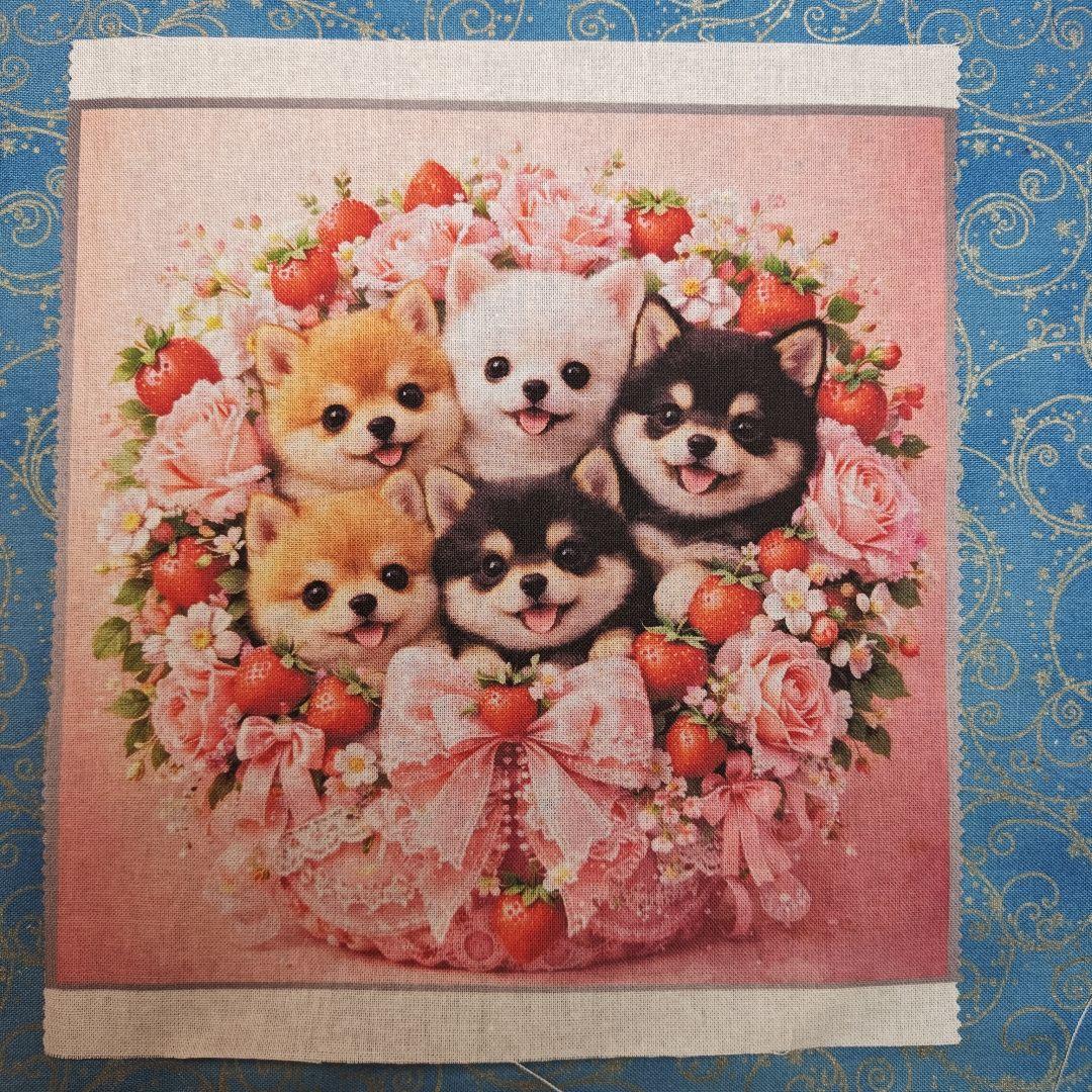 ご確認用　モグモグ様　ハンカチ　柴犬さん柄　ハンドメイド12/13