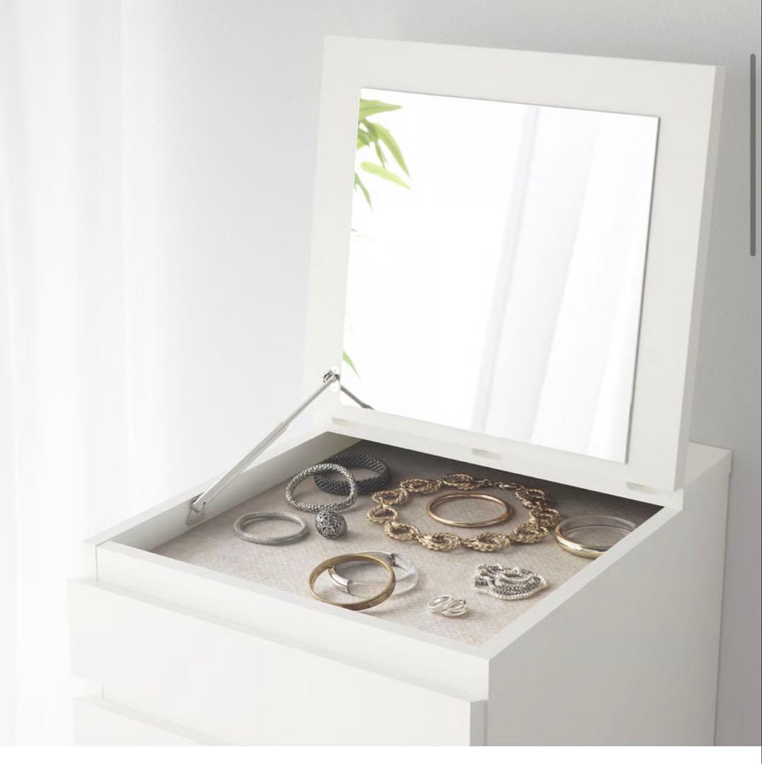 IKEA MALM マルム チェスト（引出し×6）ミラー付き ホワイト