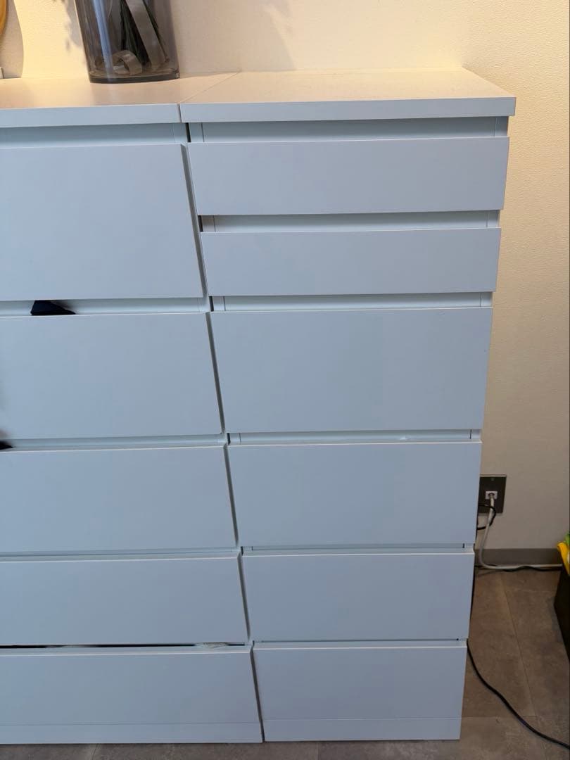 IKEA MALM マルム チェスト（引出し×6）ミラー付き ホワイト