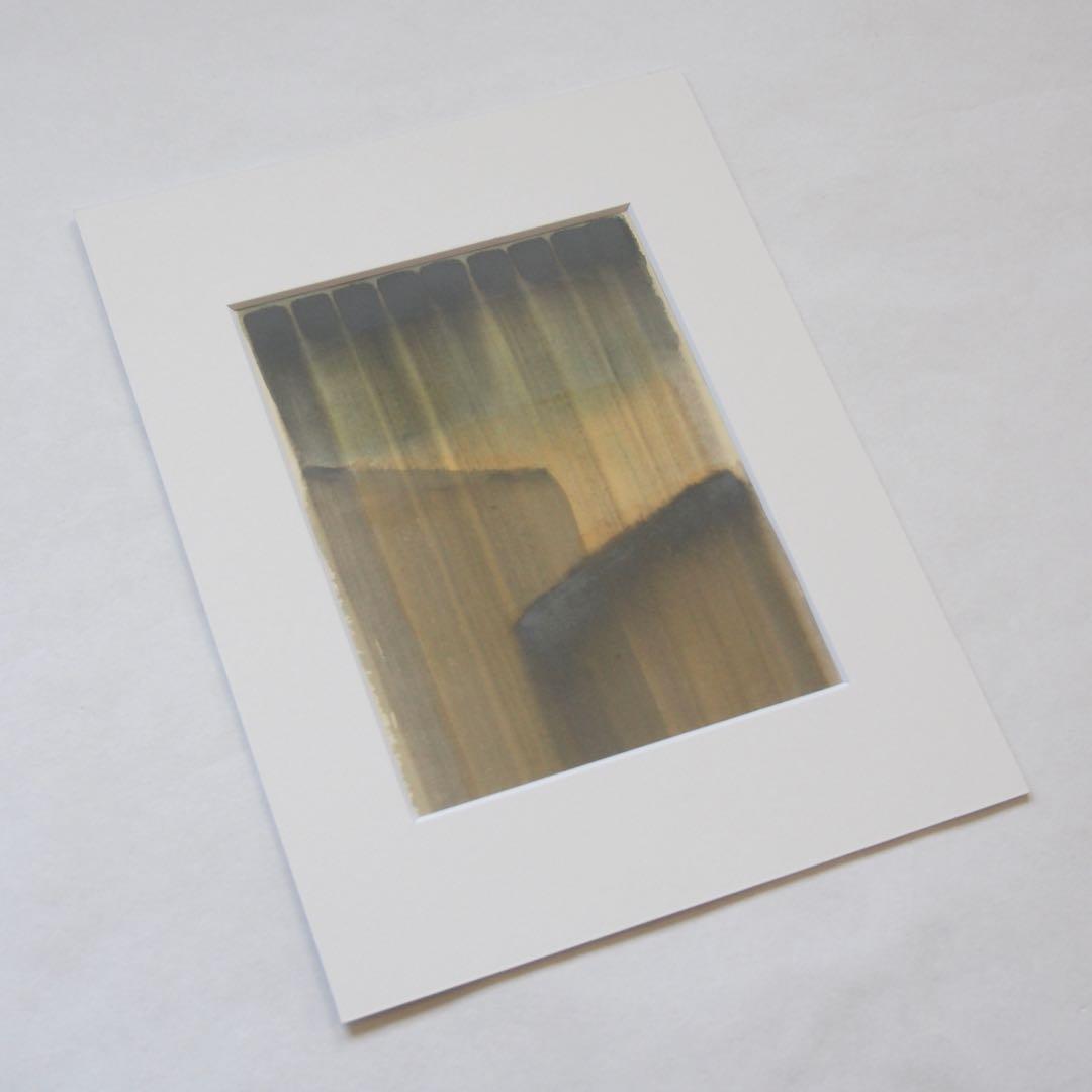 抽象画 オリジナル 作品 マット付き 絵画 現代アート Lee Ufan 風