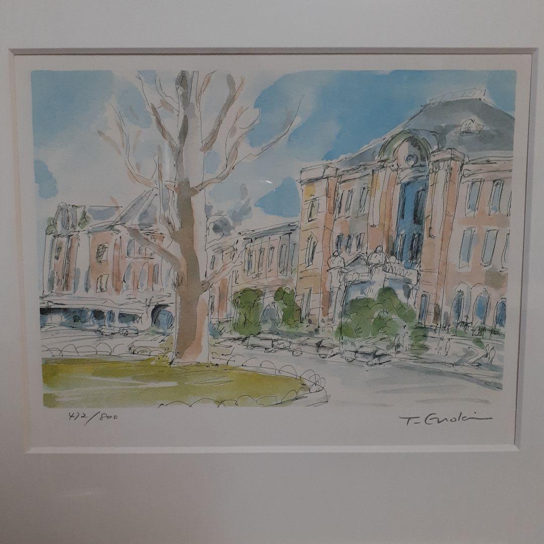 榎木孝明 水彩画 東京駅文化の象徴 472/800