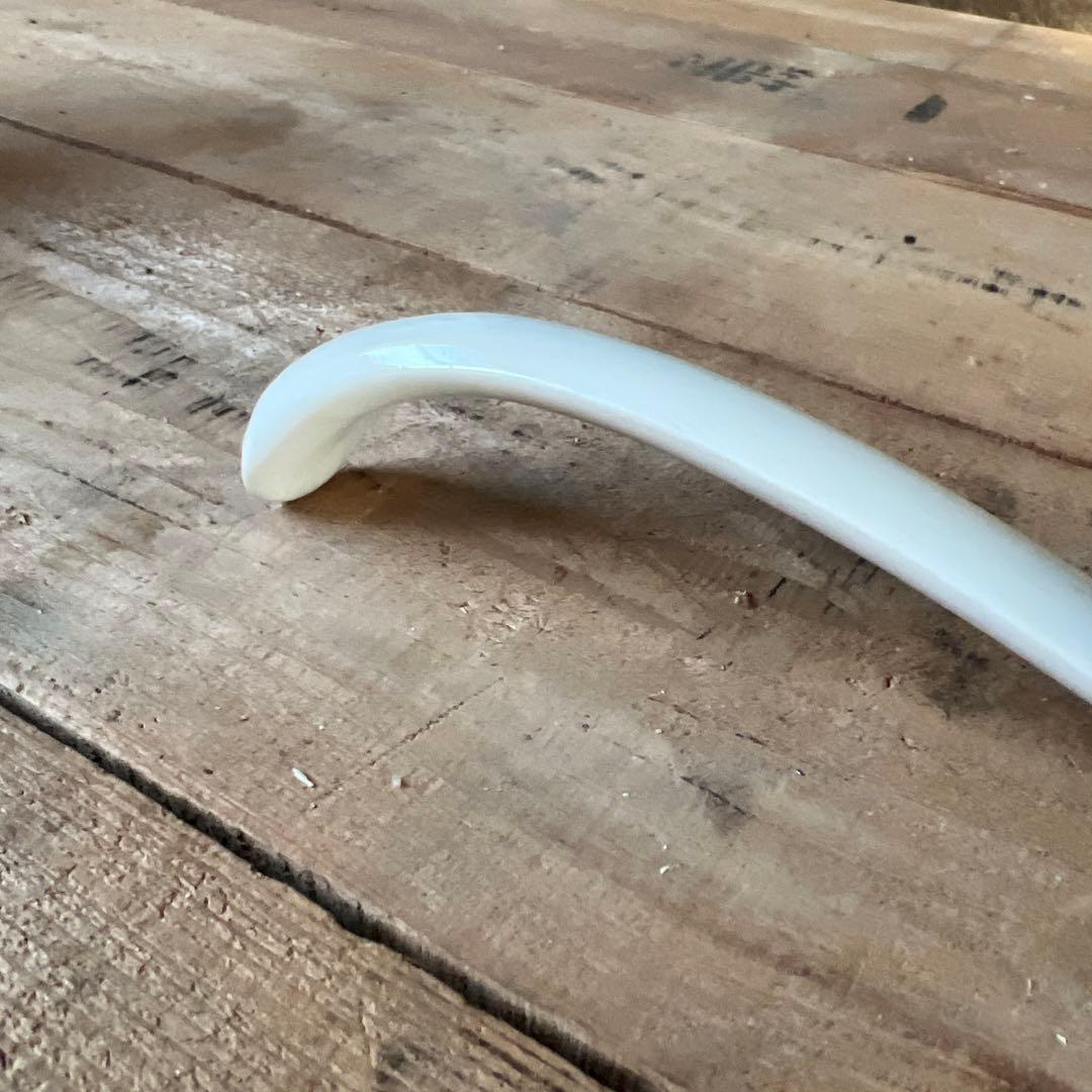 実家整理　フランスアンティーク　大きなレードル　白磁