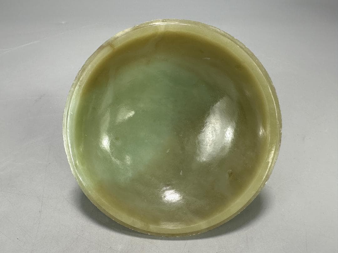 UM4-1中国美術　玉石製　青玉鼎式香炉　置物　時代物　唐物