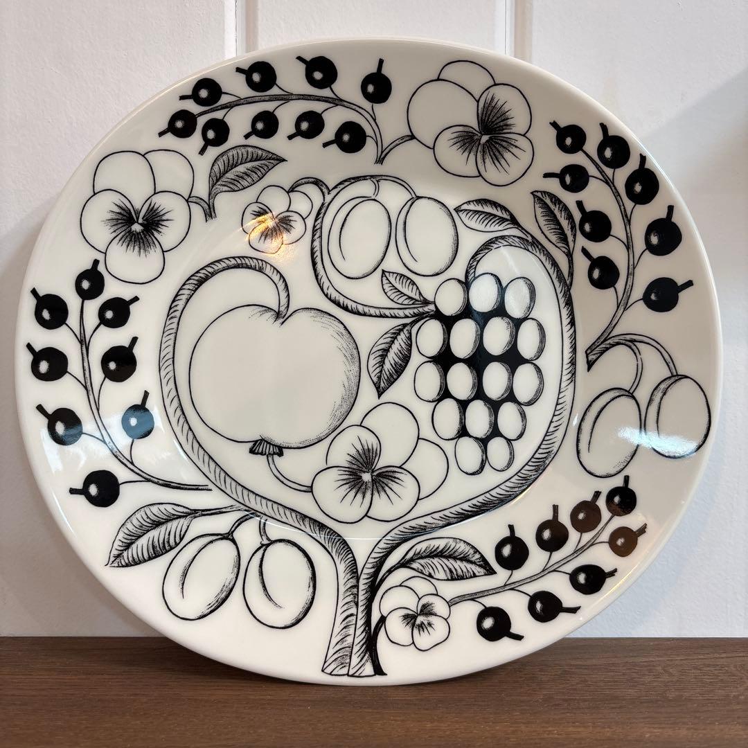 ARABIA アラビア　パラティッシ　オーバル　プレート　ブラパラ　ブラック　皿