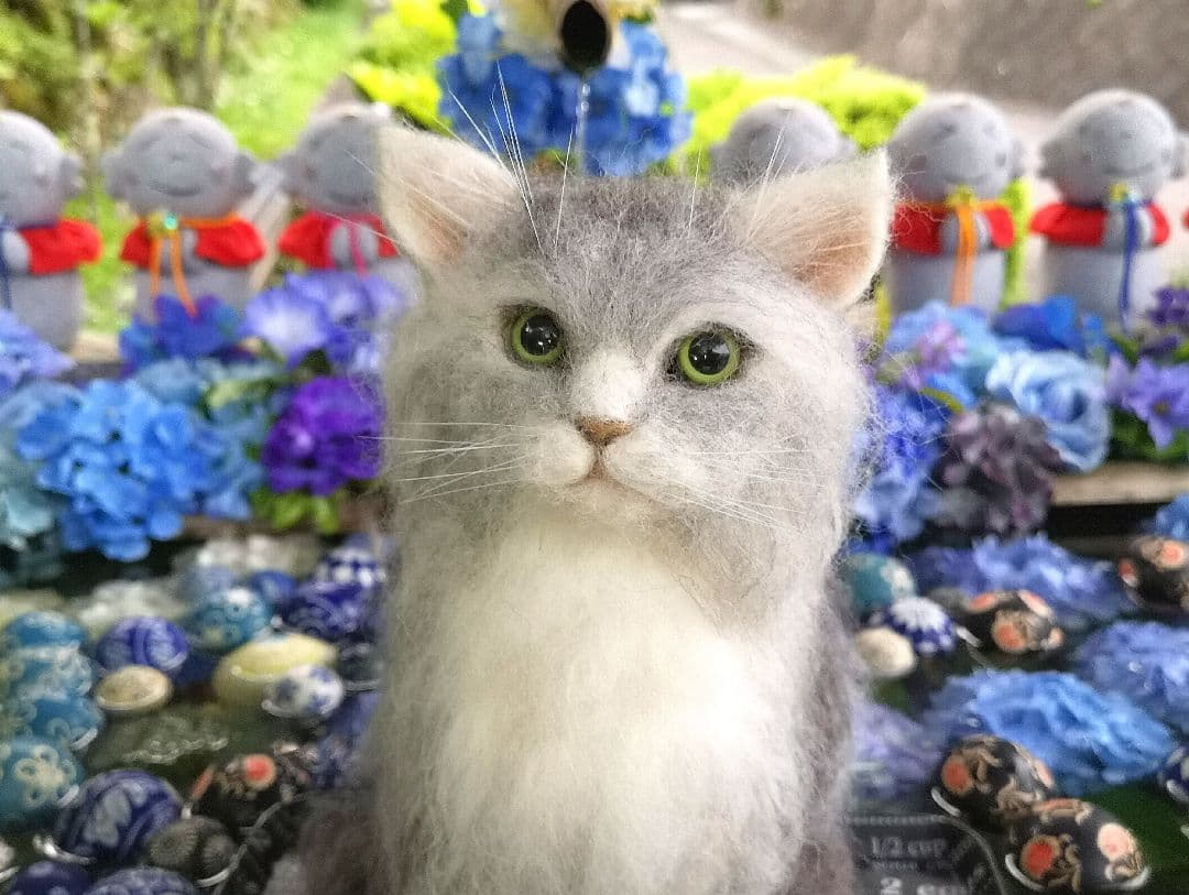 羊毛フェルト・等身大猫