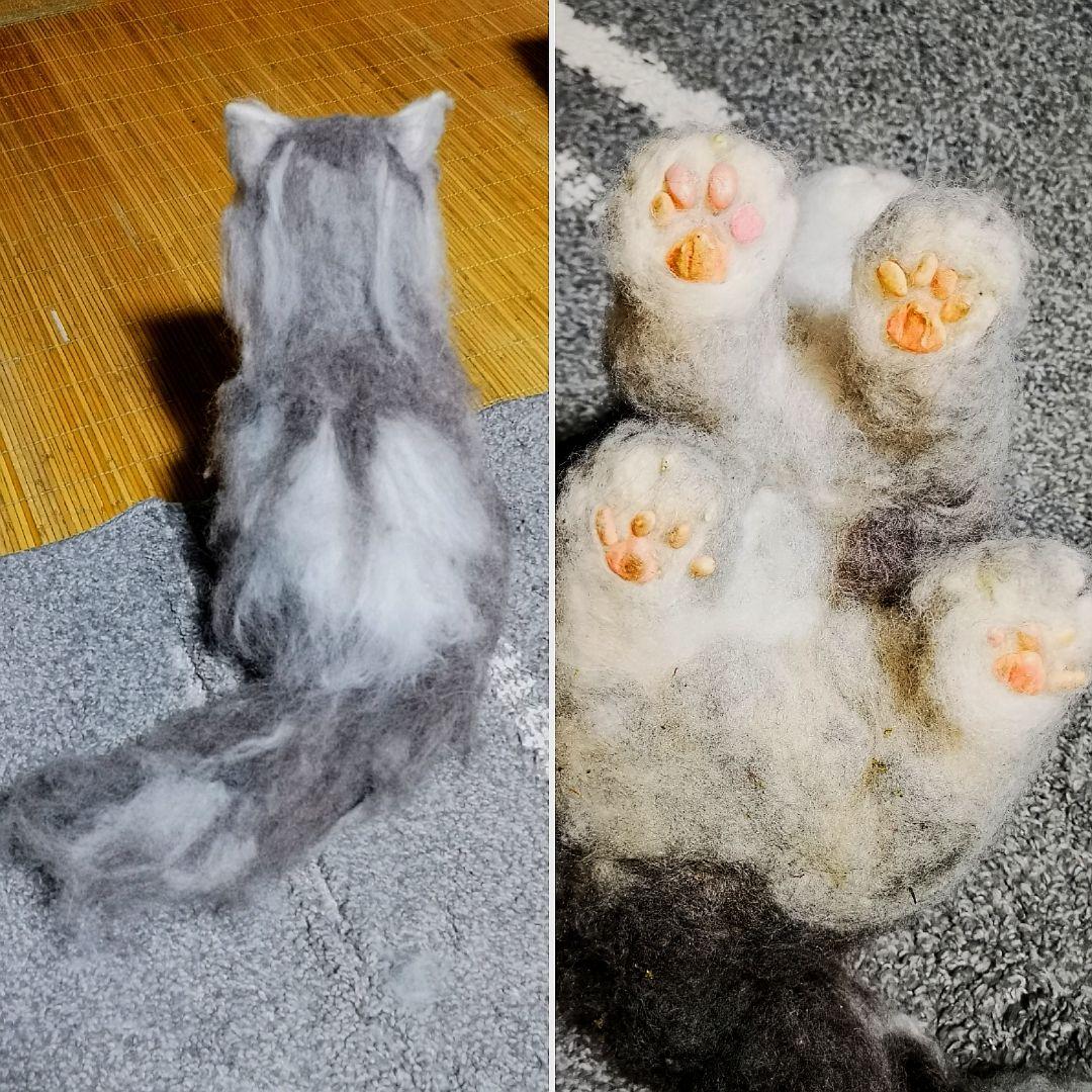羊毛フェルト・等身大猫