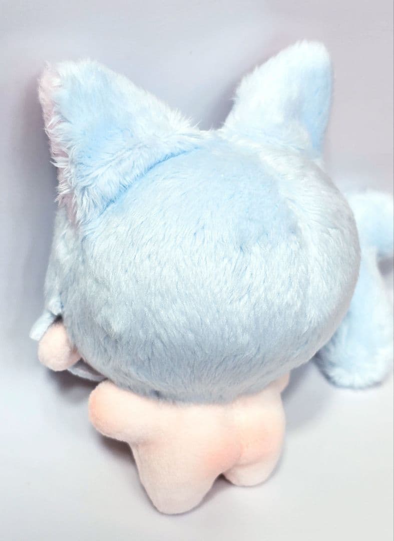 自作 無属性 ぬいぐるみ 水色の猫くん 10cm