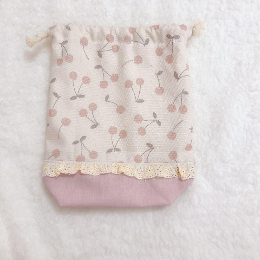 入園セット　入学セット　さくらんぼ　キルティング　かわいい　女の子　ピンク　白