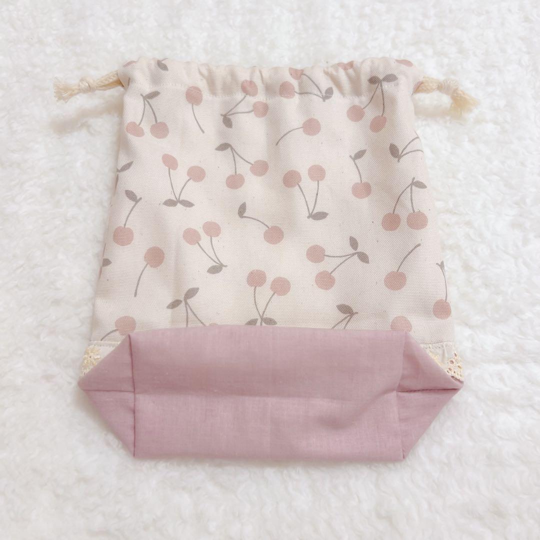 入園セット　入学セット　さくらんぼ　キルティング　かわいい　女の子　ピンク　白