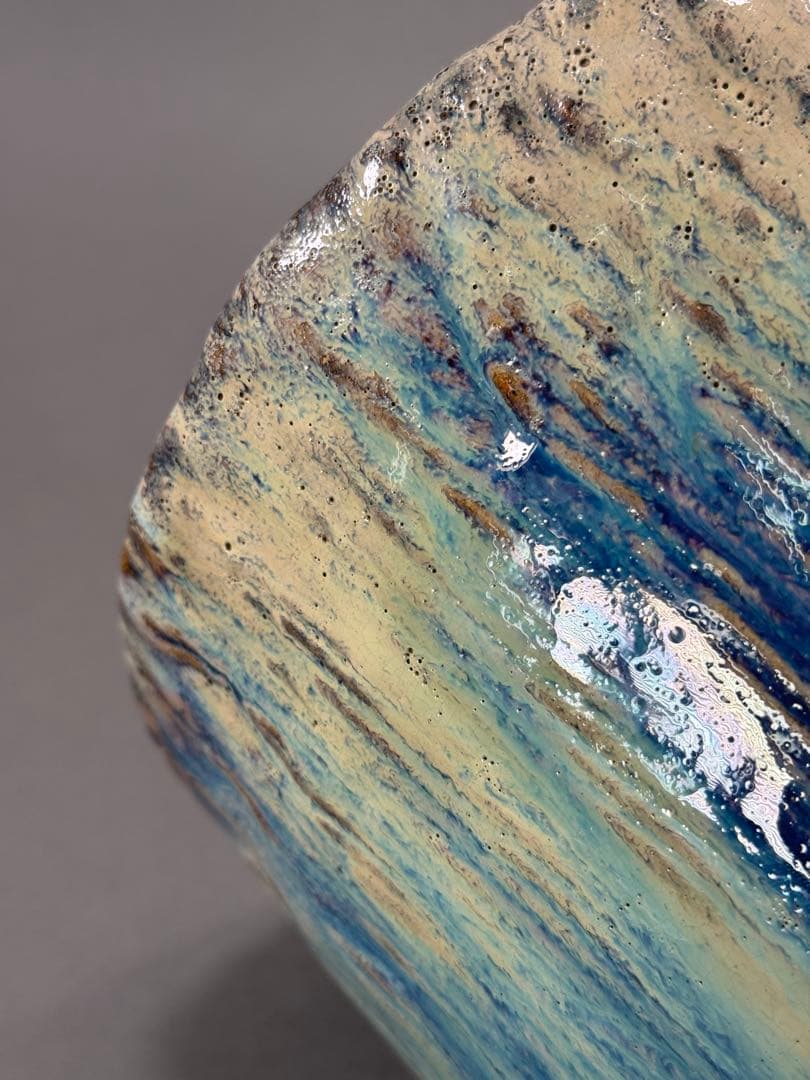 いけばな　池坊　京焼の名工　晴雲山 宇野仁松　窯変 辰砂釉花器 花瓶 花入 置物