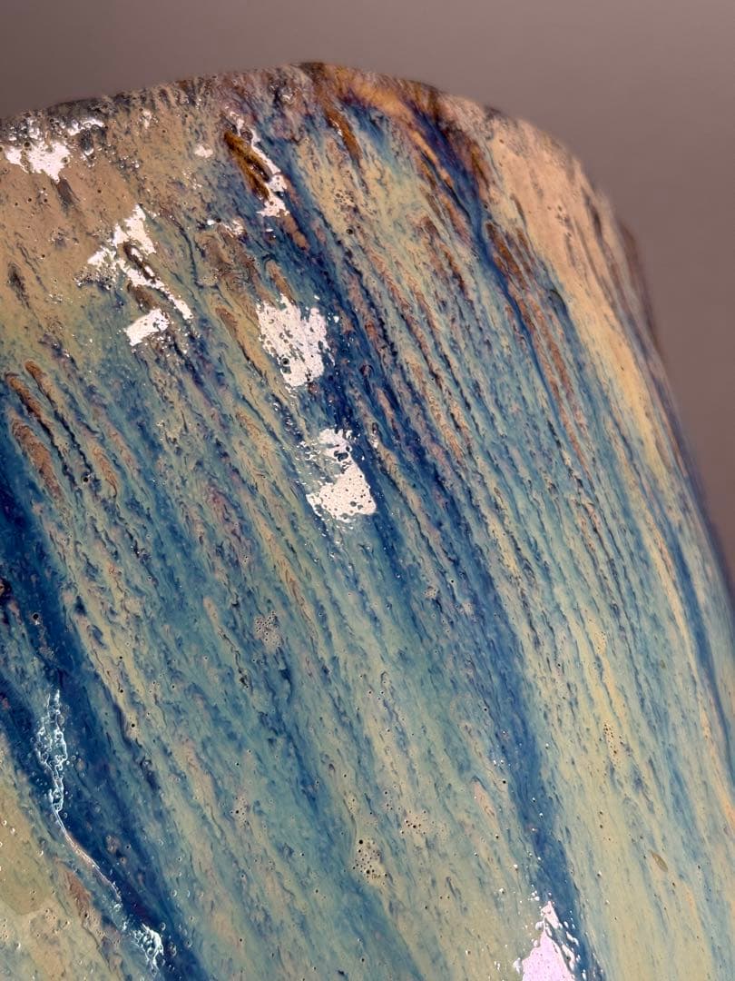 いけばな　池坊　京焼の名工　晴雲山 宇野仁松　窯変 辰砂釉花器 花瓶 花入 置物