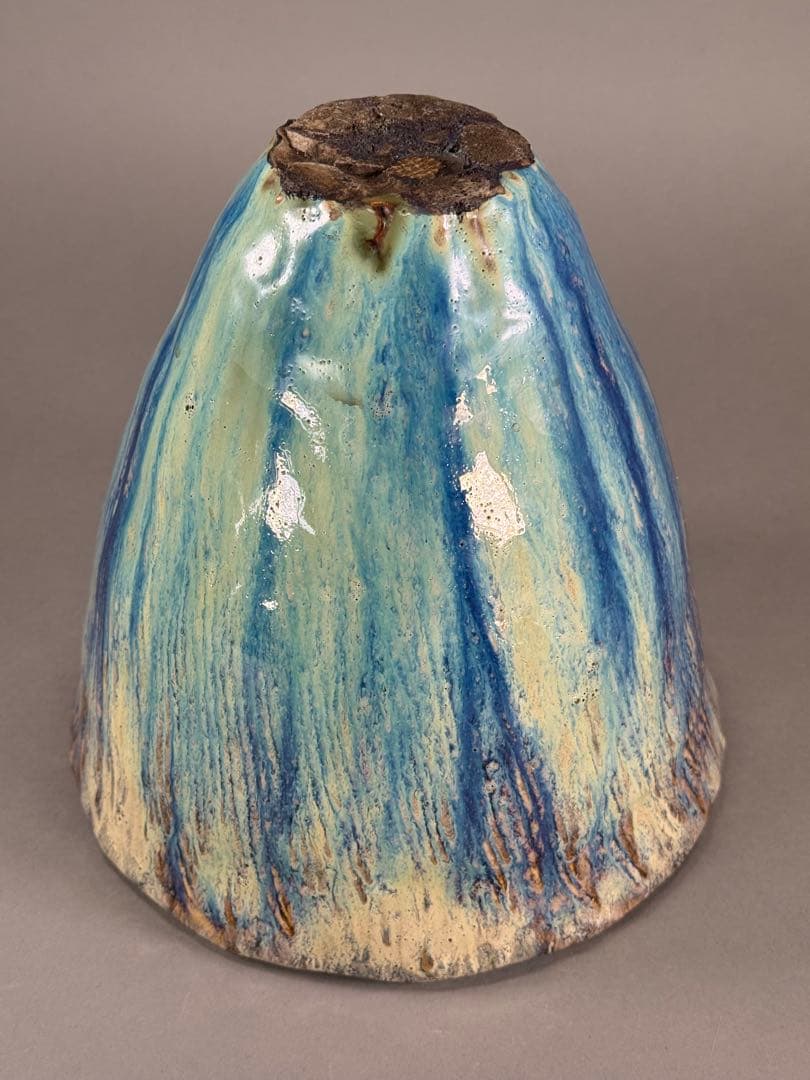 いけばな　池坊　京焼の名工　晴雲山 宇野仁松　窯変 辰砂釉花器 花瓶 花入 置物