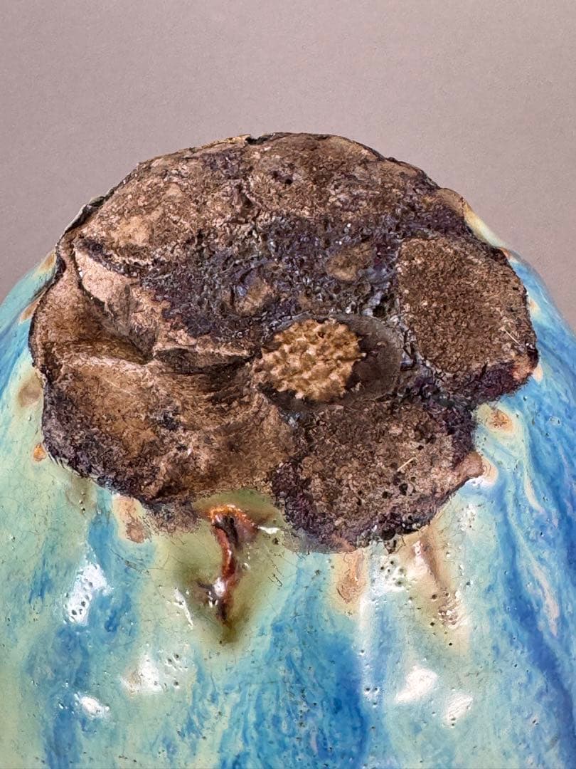 いけばな　池坊　京焼の名工　晴雲山 宇野仁松　窯変 辰砂釉花器 花瓶 花入 置物