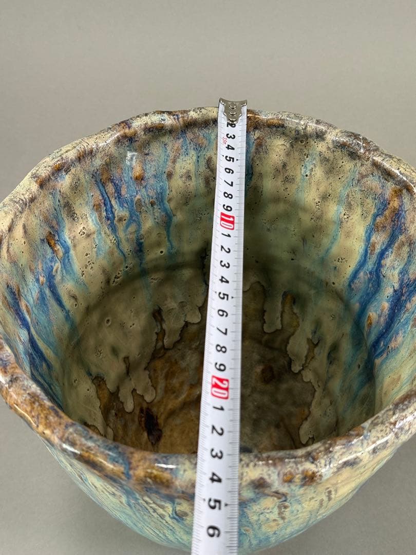 いけばな　池坊　京焼の名工　晴雲山 宇野仁松　窯変 辰砂釉花器 花瓶 花入 置物