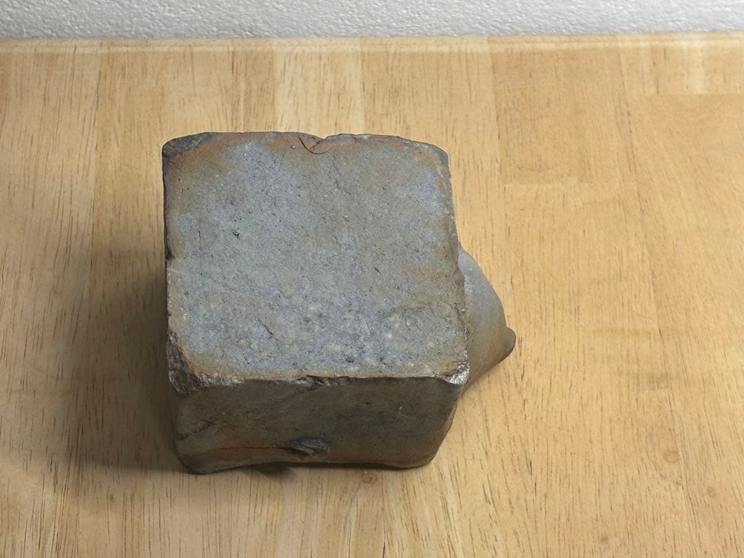 81. 備前焼 宝瓶 登り窯 竹 4角 手びねり 急須