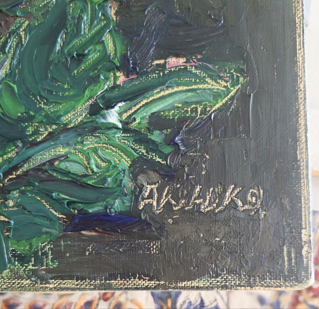 素敵な薔薇の油絵 額付き ☆ 原画 ☆ 画家サインあり 薔薇 油絵 額付 絵画