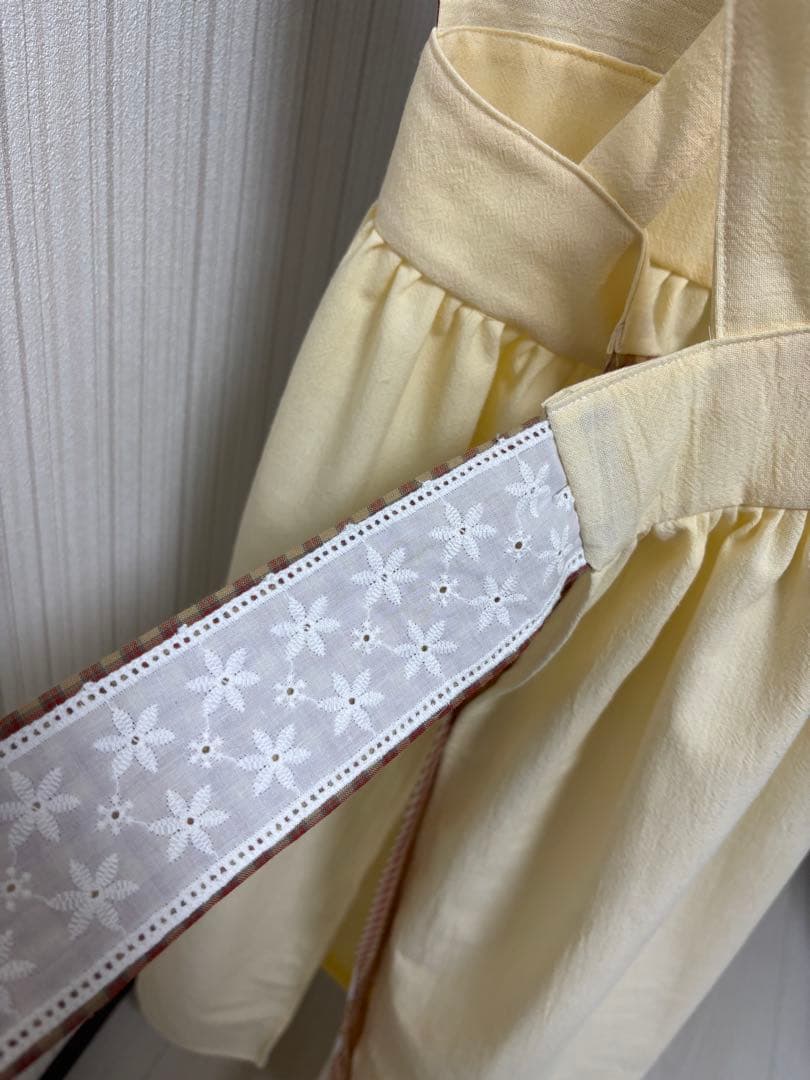 ハンドメイド　親子お揃いエプロン　大人フリーサイズ　子ども120〜130