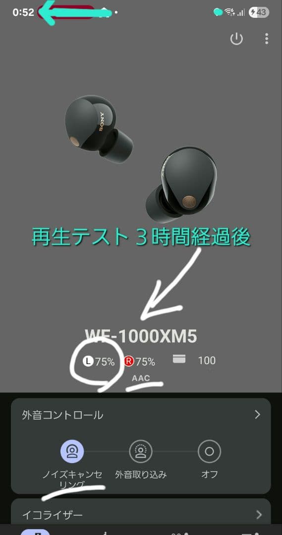 専用SONY WF-1000XM5 ブラック左（L)の本体のみ