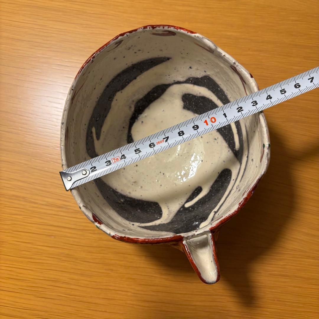 未使用　赤絵 色絵 練込　片口鉢