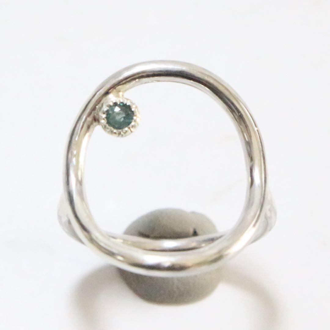 カラチェン✴︎楽しいアレキサンドライトの覆輪サークルオーバルシルバーリング約10号